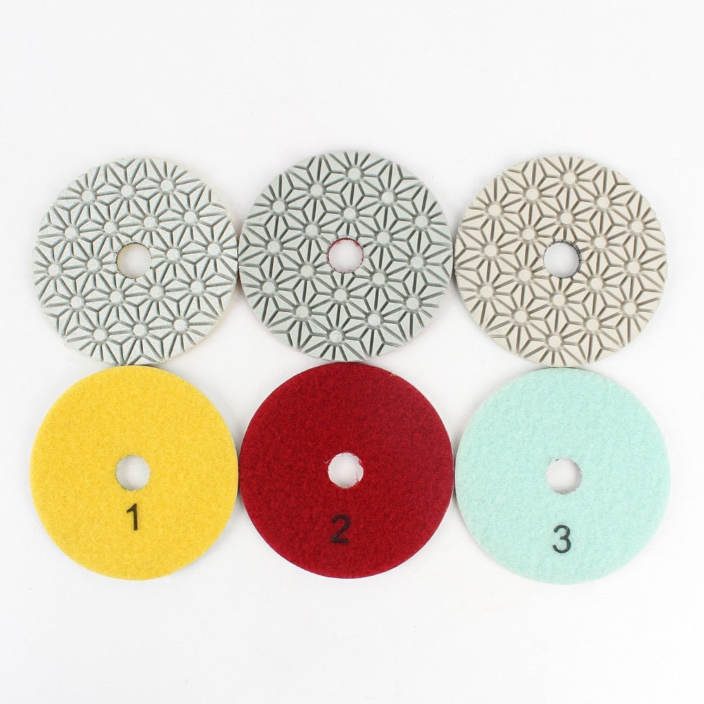 Standard 4” - 3 steps Diamond Pads