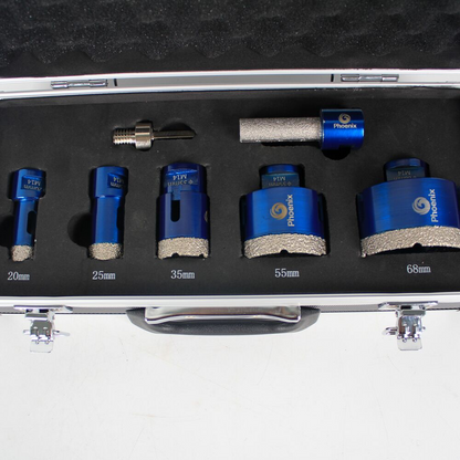 Thunder - Vacuum Brazed Dry Diamond Core Drill Bit Kit 20-68mm