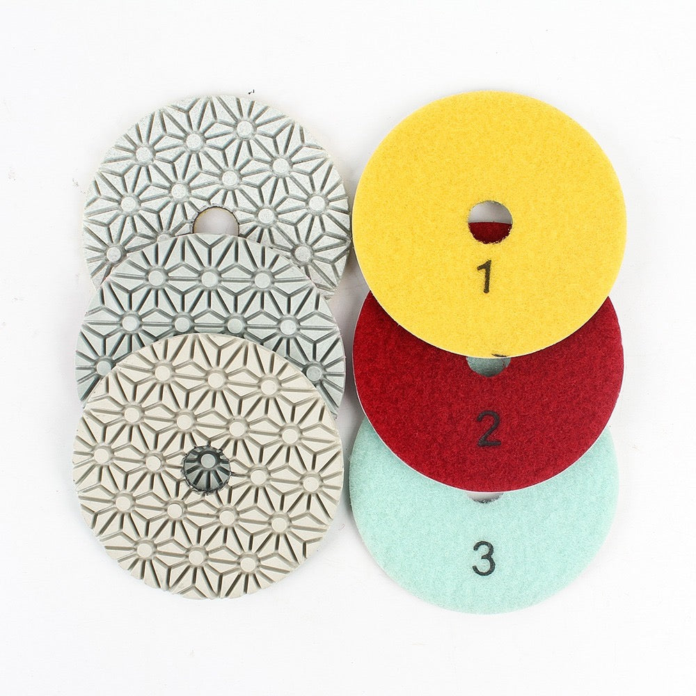 Standard 4”  - 3 steps Diamond Pads