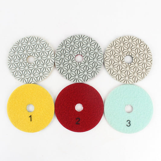 Standard 4”  - 3 steps Diamond Pads